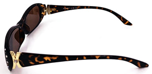 Ava Full Reader Sunglasses - Brown (Side View)