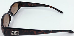 Mary Sue Bifocal Sun Readers - Brown (Side View)