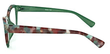 Luna Reading Glasses -Green/Red - Side View